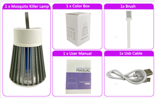 Rechargeable USB Mosquito Killer Lamp Silent UV Bug Zapper, Safe & Chemical FreeUse with confidence