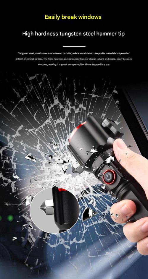 Safety Hammer White Laser Flashlight LED Super Bright Long-Range Type-C Rechargeable COB Side Light Dual Light Source