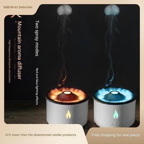 Small Volcano Humidifier Aromatherapy Machine Flame Jellyfish Aromatherapy Machine Essential Oil Home Purifier