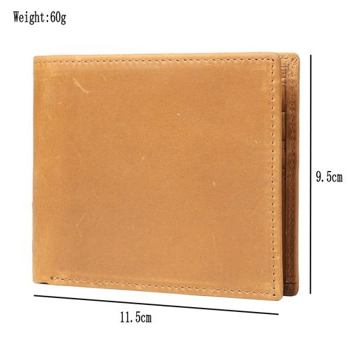 8028 Anti-magnetic RFID Crazy Horse Leather Multi-card Short Wallet