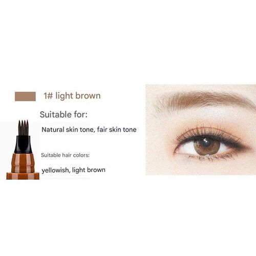 Four-pronged liquid eyebrow pencil for micro-sculpting, four-way tip, long-lasting, sweat-proof and waterproof.