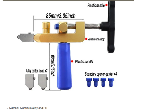 Tile boundary cutter integrated glass cutter set hand-held roller cutting knife tile push knife tool