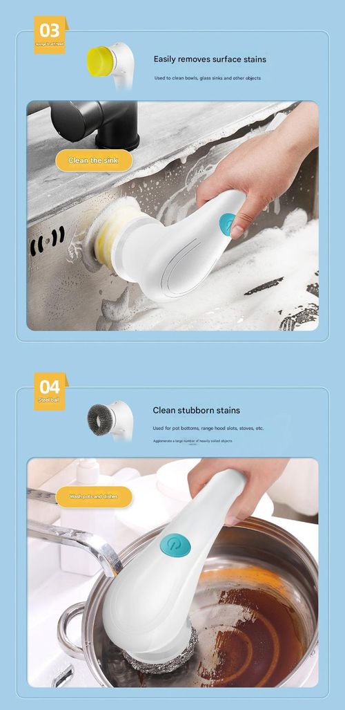 Electric cleaning brush household handheld rechargeable bathroom kitchen dishwashing artifact multifunctional cleaning brush