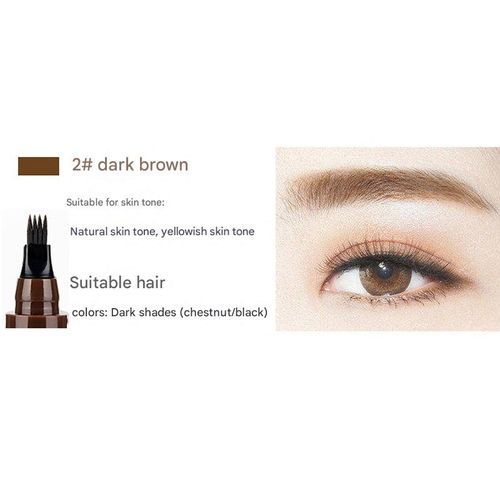 Four-pronged liquid eyebrow pencil for micro-sculpting, four-way tip, long-lasting, sweat-proof and waterproof.