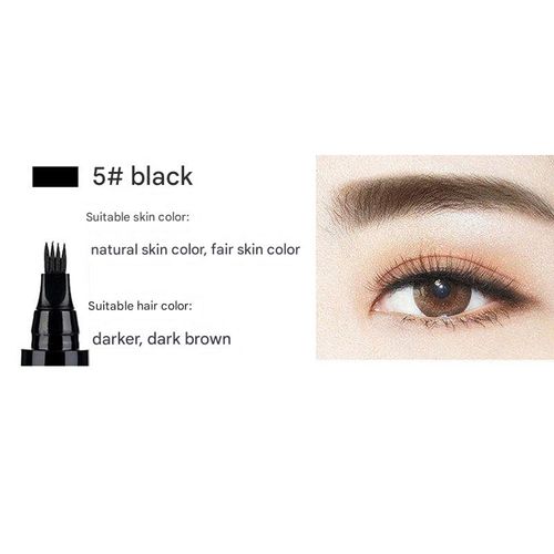Four-pronged liquid eyebrow pencil for micro-sculpting, four-way tip, long-lasting, sweat-proof and waterproof.