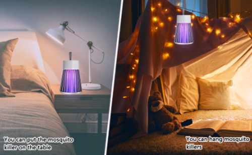 Rechargeable USB Mosquito Killer Lamp Silent UV Bug Zapper, Safe & Chemical FreeUse with confidence