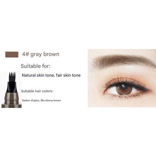 Four-pronged liquid eyebrow pencil for micro-sculpting, four-way tip, long-lasting, sweat-proof and waterproof.