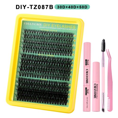 Thick DD Curly Mixed False Eyelashes Set 10-16m Curly DIY Segmented Eyelashes