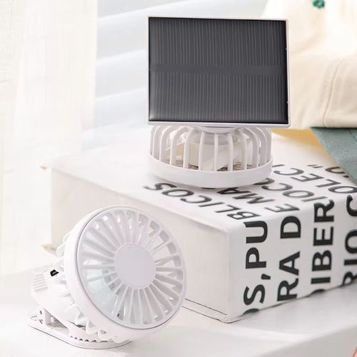 Multifunctional clip cap solar charging fan travel outdoor mountaineering portable desktop USB charging cross-border fan