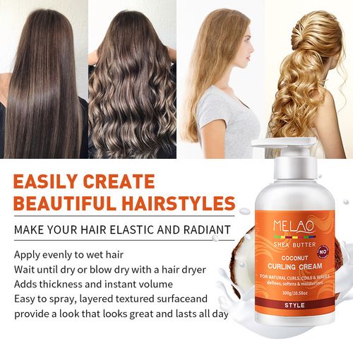 Shea Butter Curl Cream Hair Styling Moisturizing Elastin Perm Care Fluffy Curl Cream