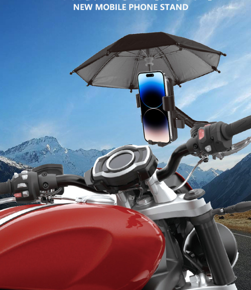 Mini parasol motorcycle phone holder cute bicycle phone holder with parasol