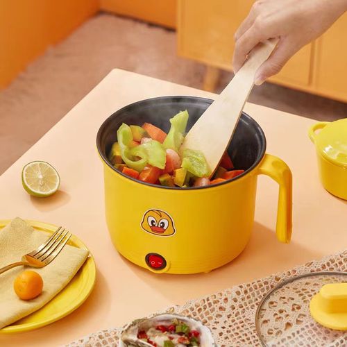 Little Yellow Duck 2L Mini Electric Hot Pot, Dorm Room Single-Person Instant Noodle Cooker