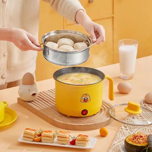 Little Yellow Duck 2L Mini Electric Hot Pot, Dorm Room Single-Person Instant Noodle Cooker