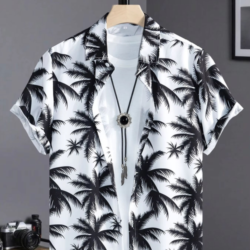 Men's Hawaiian Shirt Short Sleeve Floral Button Down Shirts Tropical Holiday Beach Shirts