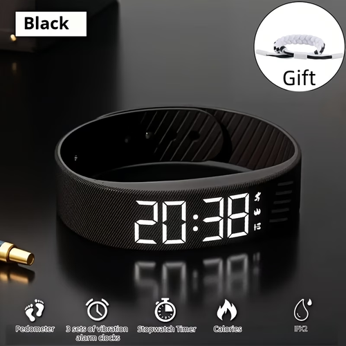 2026 New Style Multi-functional Simple and Fashionable Unisex Electronic Watch with Alarm, Pedometer, Timer and Night Light