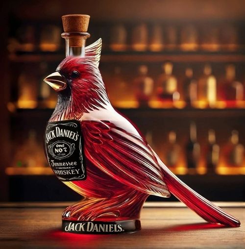 💝Cardinal Bird Whiskey Bottle