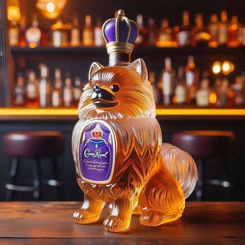 Cute Pomeranian Whiskey Bottle