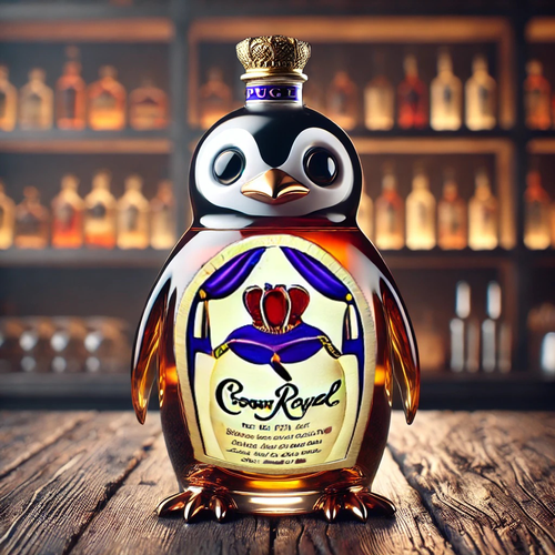 Funny Penguin's Whiskey Bottle