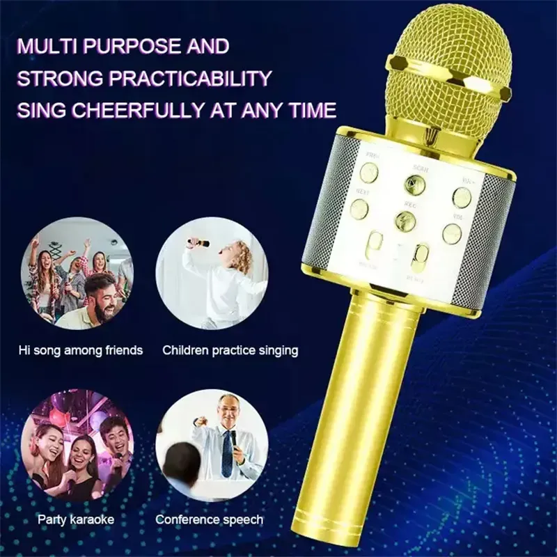 Portable Handheld Microphone Speaker OK Microphone Wireless Bluetooth Karaoke Microphone for Singing 复制