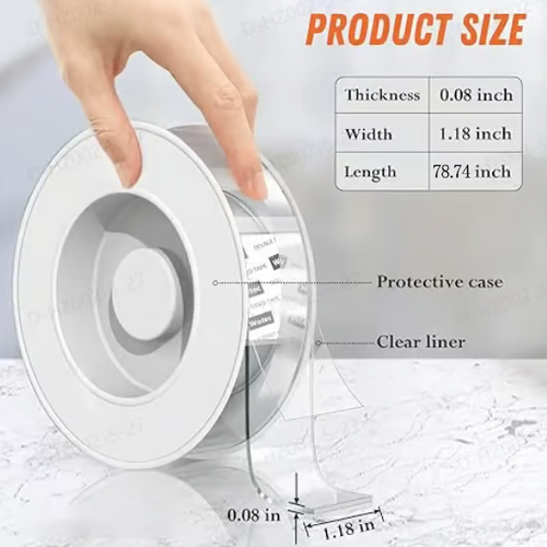 ✨Extra Large Double Sided Tape , Clear & Tough Nano Tape, Multipurpose Mounting Tape