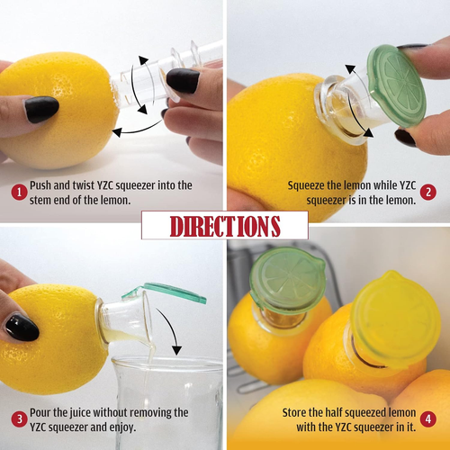 2-Pack Lemon Juicer – Plastic Lime Juicer – Compact Citrus Press with Lid – For Extracting Lime Juice for Cocktails and Drinks