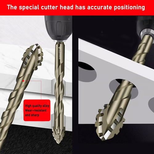 New Four-Flute Sawtooth Eccentric Drill Bit Set(1 Set 6 PCS)