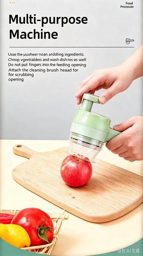 Compact, handheld, electric multifunctional food processor for home use