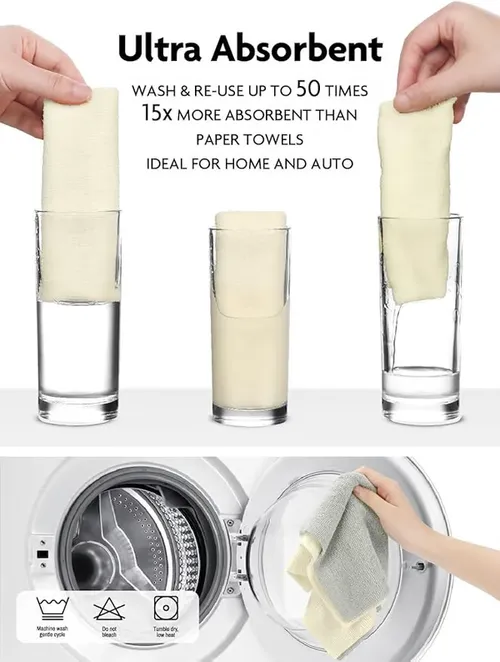 ♻️Reusable Microfiber Paper Towels Roll🧻 |