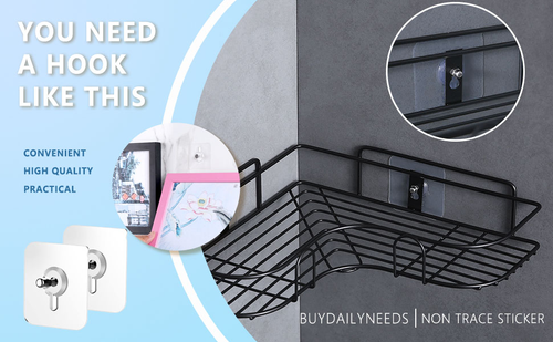 🔨10 Pack Adhesive Wall Hooks, Wall Hangers Without Nails, No Damage Picture Hooks Waterproof and Rustproof to use Inside Kitchen, Bathroom, Home and Office