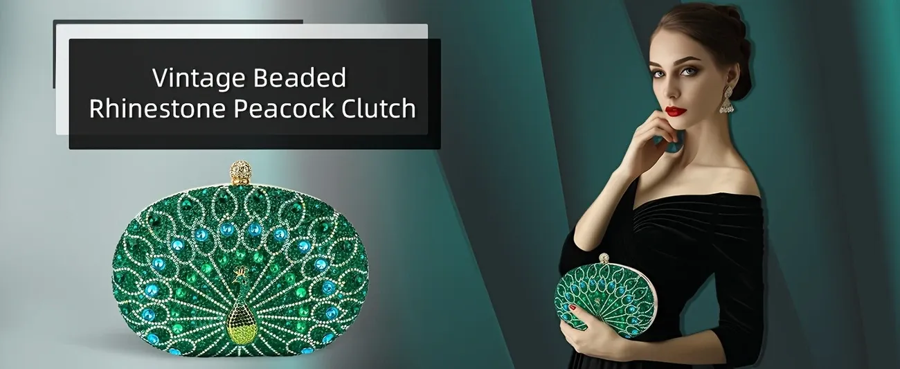 Rhinestone Clutch Purses for Women Evening Wedding Formal - Round Clasp Handbag - Rhinestone Bag