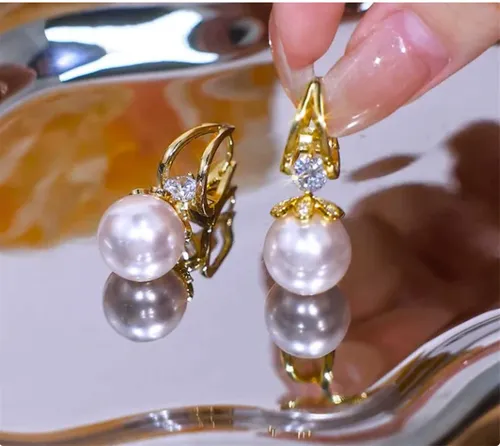 Sparkly Huggie Dangle Earrings