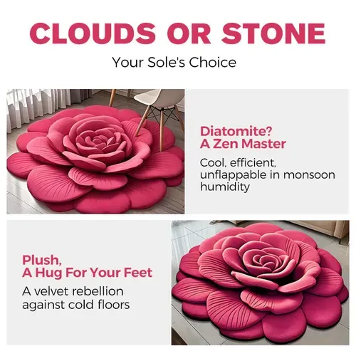 🌺Hot Sale 50% OFF💕Floral Plush & Diatomaceous Earth Floor Mat