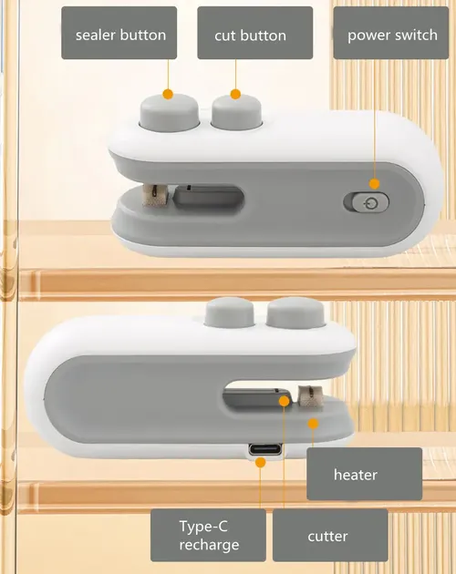 USB Rechargeable Portable Food Plastic Bag Sealer Vacuum Mini Sealing Machines