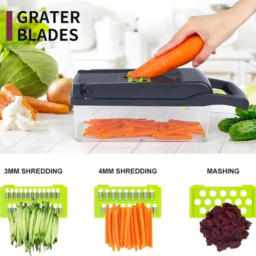 16 In 1 Vegetable Fruit Chopper Cutter Food Onion Veggie Dicer Slicer Kitchen