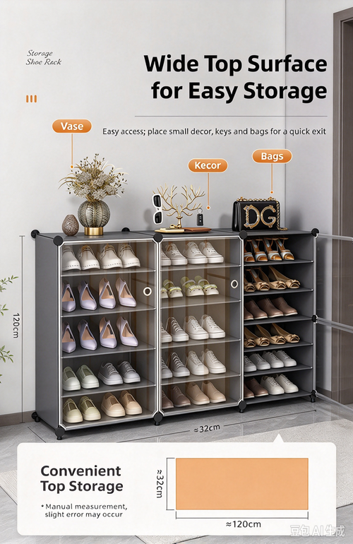 Transparent Shoe Storage Box, Dustproof Shoe Rack Organizer, New Simple Shoe Cabinet for Home Entryway Indoor Shoe Storage