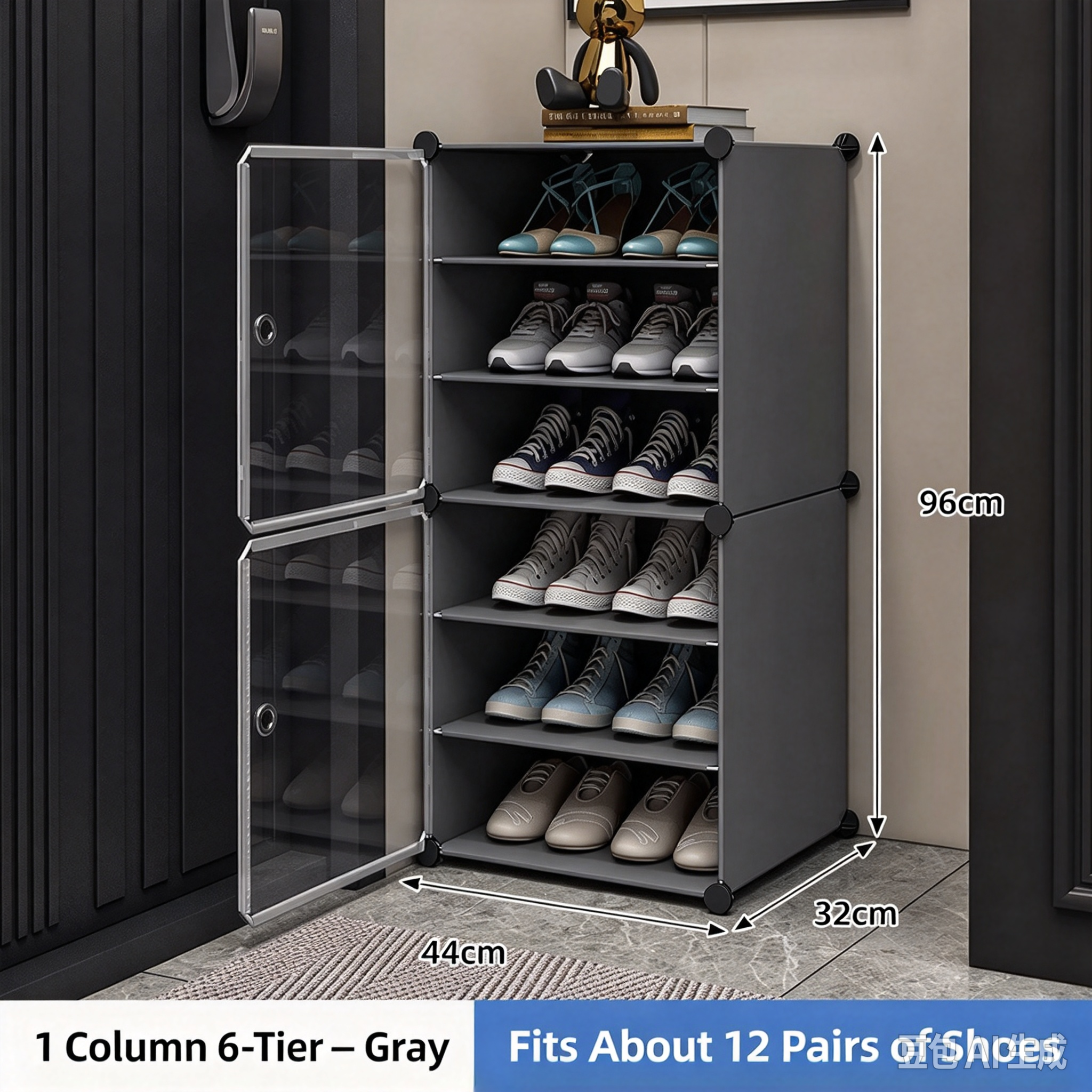 Transparent Shoe Storage Box, Dustproof Shoe Rack Organizer, New Simple Shoe Cabinet for Home Entryway Indoor Shoe Storage