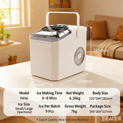 Portable Ice Maker, Automatic Fast Ice Machine with Self-Cleaning Function, Home & Commercial