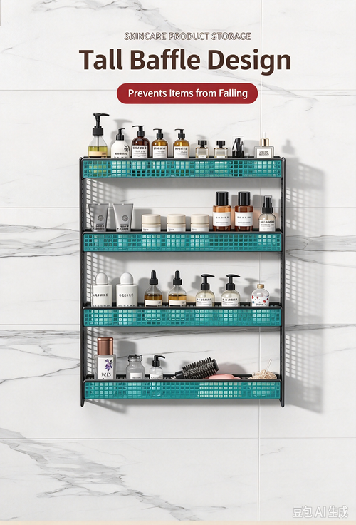 No Drill Over The Door Bathroom Storage Rack, Slim Narrow Gap Wall Mount Multi-Tier Organizer, Wall Hanging Bathroom Shelf for Cabinet Side & Small Space
