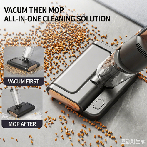 2-in-1 Handheld Vacuum Mop | High Powerful Suction, Sweep, Mop & Mite Clean All In One
