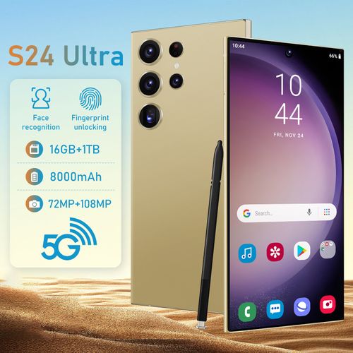 🔥New S24 Ultra Unlocked Android Smartphone With Pop-up S-Pen,7.3 Inch Water Drop Full Screen,16GB+1TB,8000mAh Battery,Android 14,Dual Face&Fingerprint Unlock 5G Mobile Phone（This phone is not Samsung, yet delivers excellent performance for gaming and daily use.)
