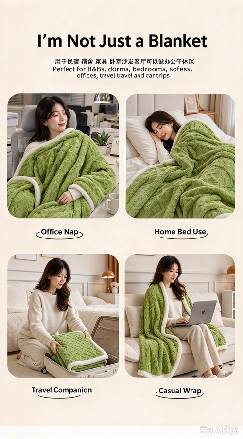 Solid Color Taffeta Flannel Blanket, Jacquard Double Layer Throw, Lamb Fleece & Flannel Blanket, Anti-Static Warm Cozy Blanket for Home Sofa & Bed（180*200cm）