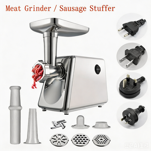 Multifunctional Electric Meat Grinder & Sausage Stuffer for Home Use, Minces Chili, Garlic & Vegetables