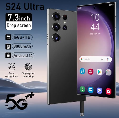 🔥New S24 Ultra Unlocked Android Smartphone With Pop-up S-Pen,7.3 Inch Water Drop Full Screen,16GB+1TB,8000mAh Battery,Android 14,Dual Face&Fingerprint Unlock 5G Mobile Phone（This phone is not Samsung, yet delivers excellent performance for gaming and daily use.)