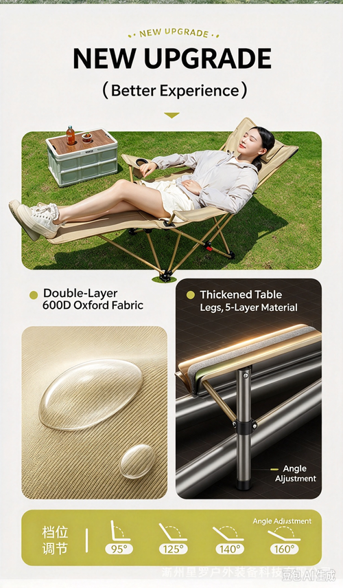 Portable Folding Moon Chair for Outdoor, Padded Thickened Camping Beach Lounge Chair, Reclining Nap Chair for Office & Camping