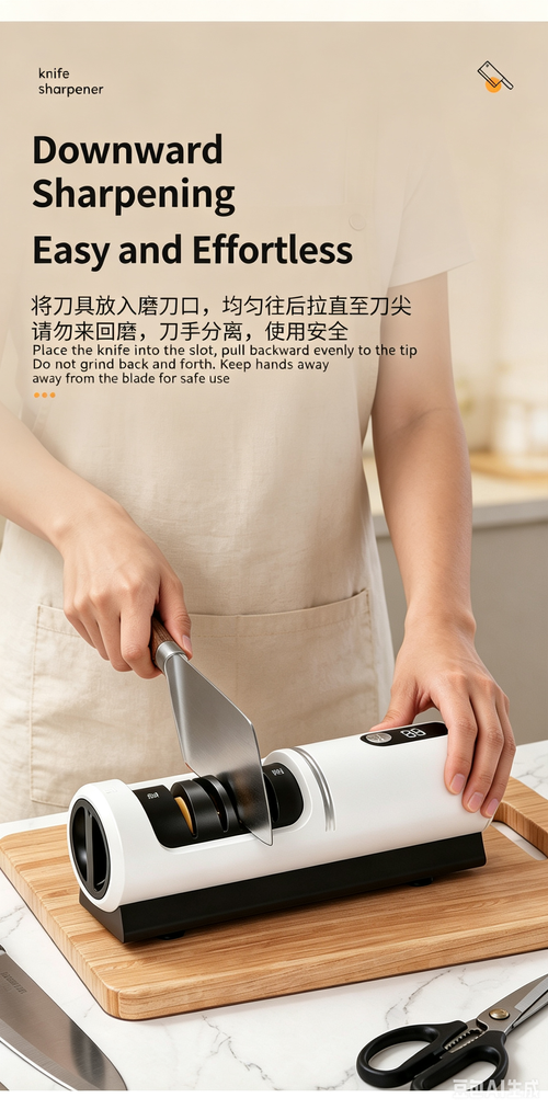 New Electric Knife Sharpener for Home Use, Automatic Blade Grinding Tool, USB Rechargeable Kitchen Knife Polisher, Professional Sharpening Stone for Quick Edge Opening