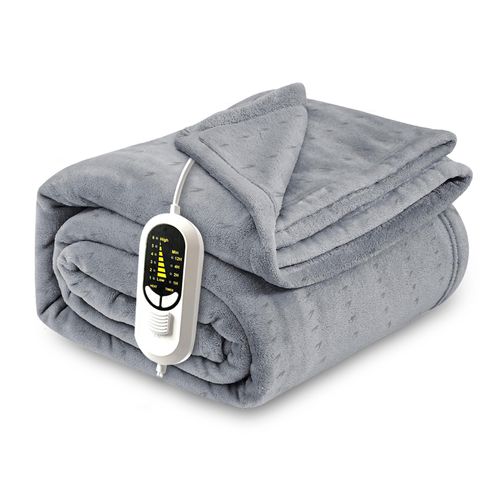 Intelligent Thermostat Far Infrared Heated Throw, Soft Flannel Warm Blanket