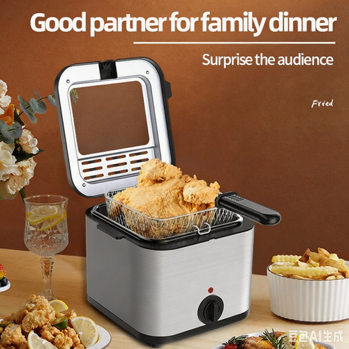 2.5L See-through Deep Fryer, Home Use Large Size Fryer for Fried Foods