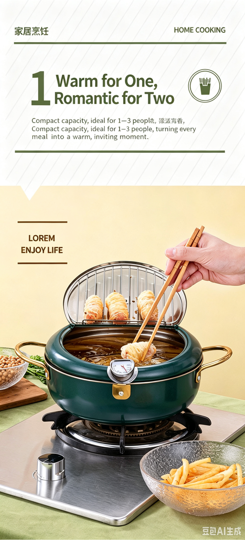 Stainless Steel Japanese Deep Fryer with Lid, Thermostatic Control, Multi-layer Bottom, Universal for All Stovetops, Household Frying Pot