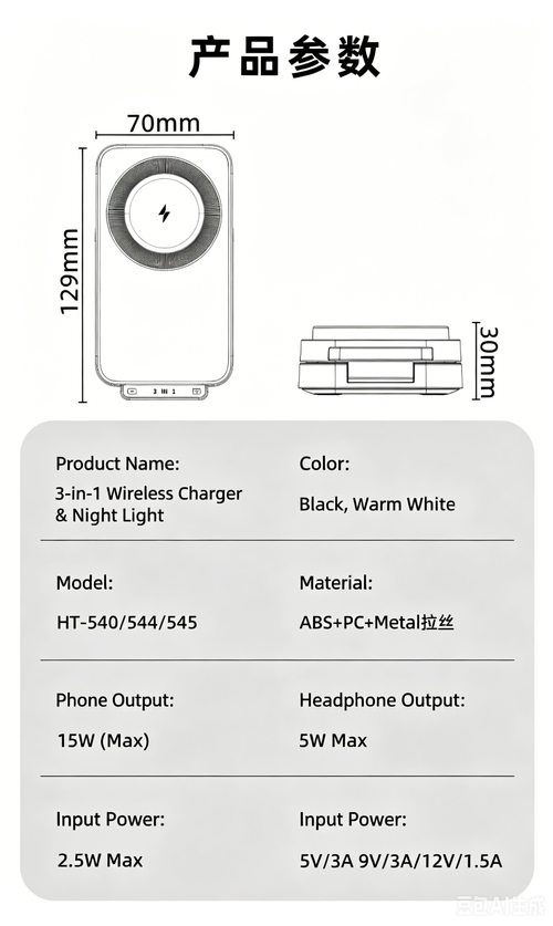 QI2.2 25W Semiconductor Cooling 3-in-1 Magnetic Wireless Charger with LED, Multi-functional for iPhones 分享