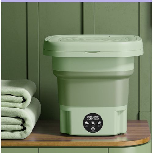 Plug-In Foldable Dual-Basin Mini Washer | No Setup, for Underwear & Socks